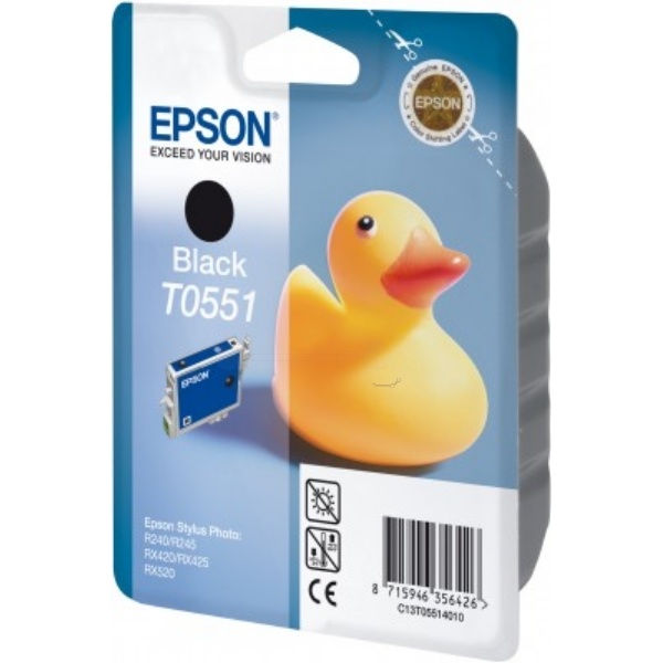 Epson C13T05514010/T0551 Tintenpatrone schwarz, 290 Seiten ISO/IEC 24711 8ml