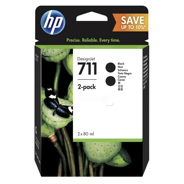 HP P2V31A/711 Tintenpatrone schwarz Doppelpack 80ml VE=2