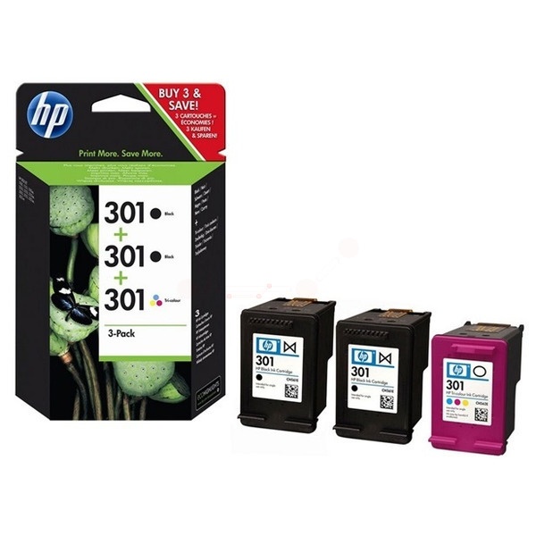 HP E5Y87EE/301 Druckkopfpatrone Multipack 2x schwarz +1x color 2x190pg + 165pg VE=3