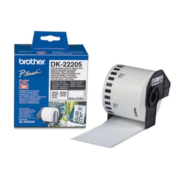 Brother DK-22205 DirectLabel Etiketten weiss 62mm x 30,48m