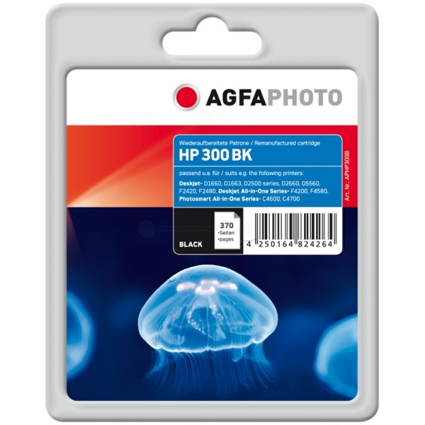 AgfaPhoto APHP300B Druckkopfpatrone schwarz, 370 Seiten 9ml (ersetzt HP 300)