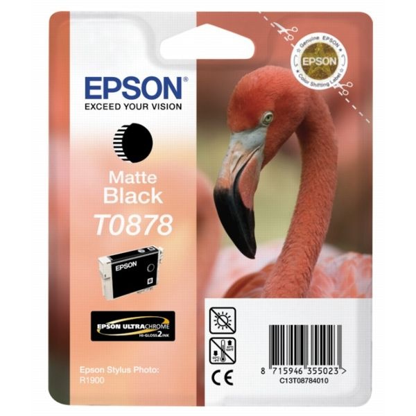 Epson C13T08784010/T0878 Tintenpatrone schwarz matt, 520 Seiten ISO/IEC 24711 11.4ml