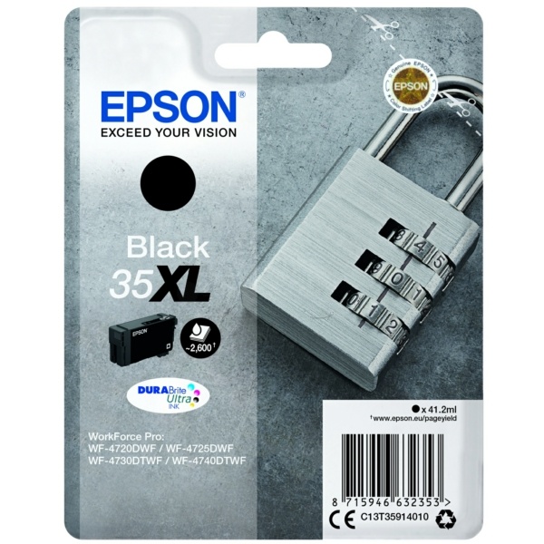 Epson C13T35914010/35XL Tintenpatrone schwarz High-Capacity, 2.600 Seiten ISO/IEC 24711 41,2ml