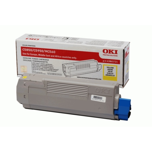 OKI 43865721 Toner gelb, 6.000 Seiten/5%