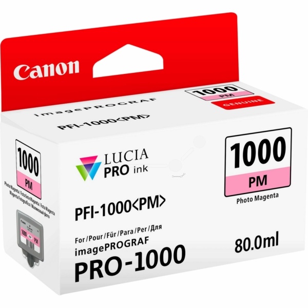 Canon 0551C001/PFI-1000PM Tintenpatrone magenta hell, 3.755 Seiten 80ml