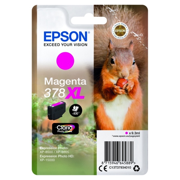 Epson C13T37934010/378XL Tintenpatrone magenta High-Capacity, 830 Seiten 9,3ml