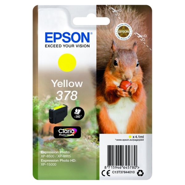 Epson C13T37844010/378 Tintenpatrone gelb, 360 Seiten 4,1ml