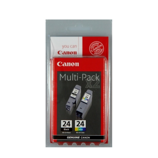 Canon 6881A051/BCI-24 Tintenpatrone MultiPack schwarz + color 130/170 Seiten VE=2