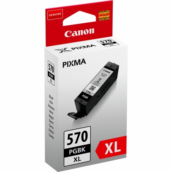 Canon 0318C001/PGI-570PGBKXL Tintenpatrone schwarz High-Capacity pigmentiert, 500 Seiten ISO/IEC 24711 22,2ml