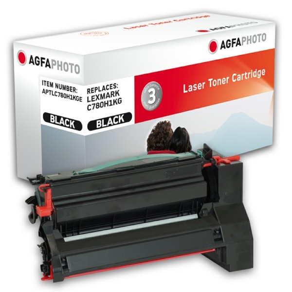 AgfaPhoto APTLC780H1KGE Tonerkartusche schwarz, 10.000 Seiten 280 Gramm (ersetzt Lexmark C780H1KG)