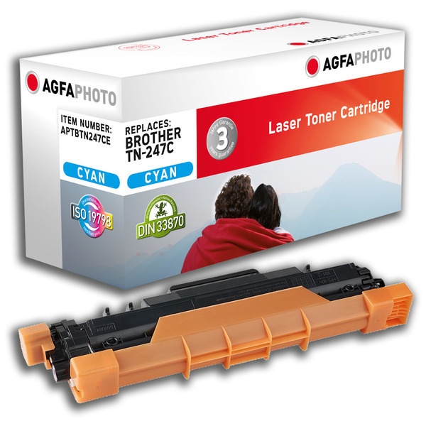 AgfaPhoto APTBTN247CE Toner-Kit cyan, 2.300 Seiten 60 Gramm (ersetzt Brother TN247C)