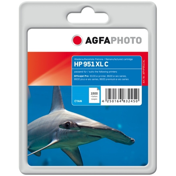 AgfaPhoto APHP951CXL Tintenpatrone cyan, 1.500 Seiten 25ml (ersetzt HP 951XL)