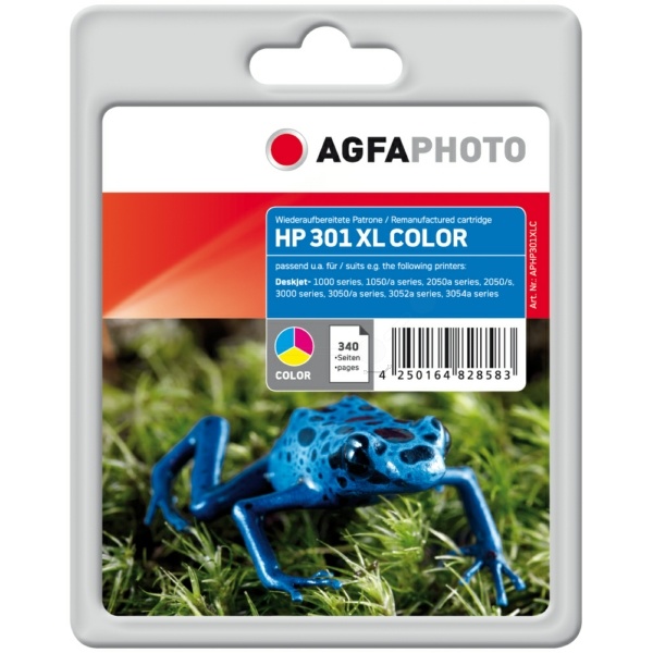 AgfaPhoto APHP301XLC Druckkopfpatrone color High-Capacity, 340 Seiten 12ml (ersetzt HP 301XL)