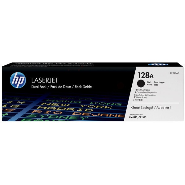 HP CE320AD/128A Toner schwarz Doppelpack, 2x2.000 Seiten/5% VE=2