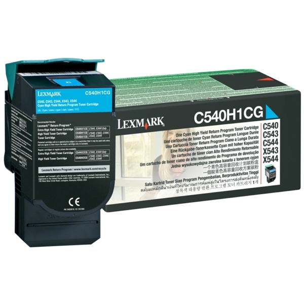 Lexmark C540H1CG Toner cyan return program, 2.000 Seiten ISO/IEC 19798