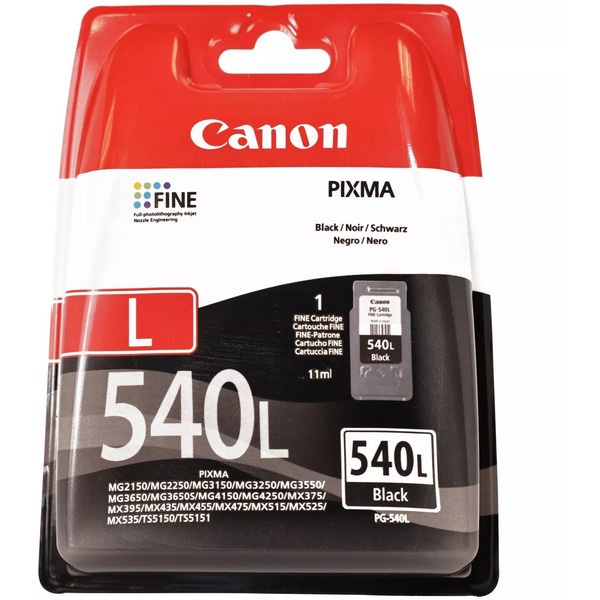 Canon 5224B001/PG-540L Druckkopfpatrone schwarz pigmentiert, 300 Seiten ISO/IEC 24711 11ml