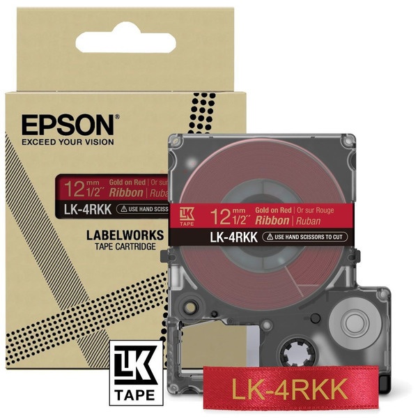 Epson C53S654033/LK-4RKK DirectLabel-Etiketten gold auf rot 12mm x 5m