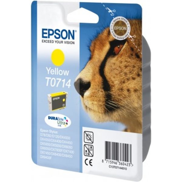 Epson C13T07144011/T0714 Tintenpatrone gelb, 415 Seiten ISO/IEC 24711 5.5ml