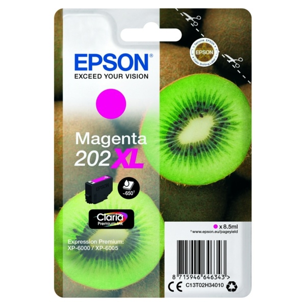 Epson C13T02H34010/202XL Tintenpatrone magenta High-Capacity, 650 Seiten 8,5ml