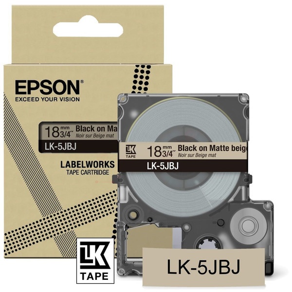 Epson C53S672091/LK-5JBJ DirectLabel-Etiketten schwarz auf beige matt 18mm x 8m