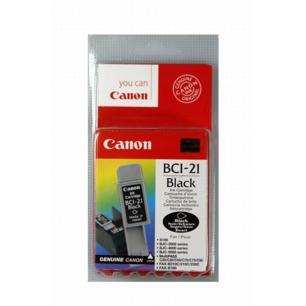 Canon 0954A002/BCI-21BK Tintenpatrone schwarz, 225 Seiten ISO/IEC 24711 9ml