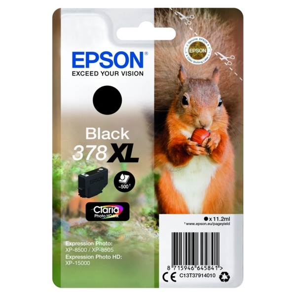 Epson C13T37914010/378XL Tintenpatrone schwarz High-Capacity, 500 Seiten 11,2ml