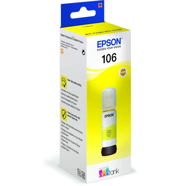 Epson C13T00R440/106 Tintenflasche gelb, 5.000 Seiten 3400 Fotos 70ml