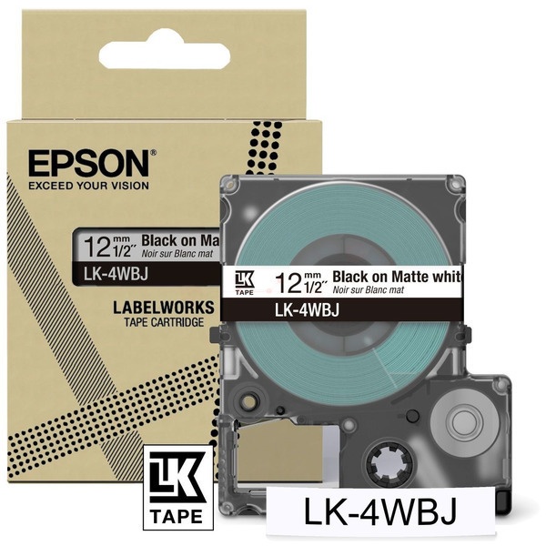 Epson C53S672062/LK-4WBJ DirectLabel-Etiketten schwarz auf weiss matt 12mm