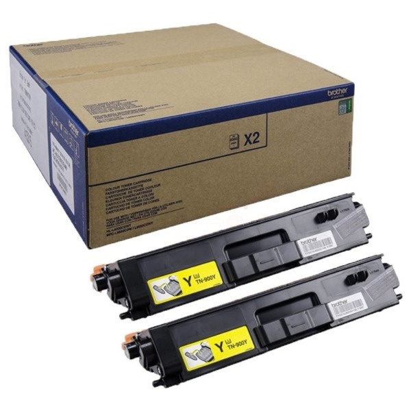 Brother TN-900YTWIN Toner-Kit gelb Doppelpack, 2x6.000 Seiten ISO/IEC 19798 VE=2