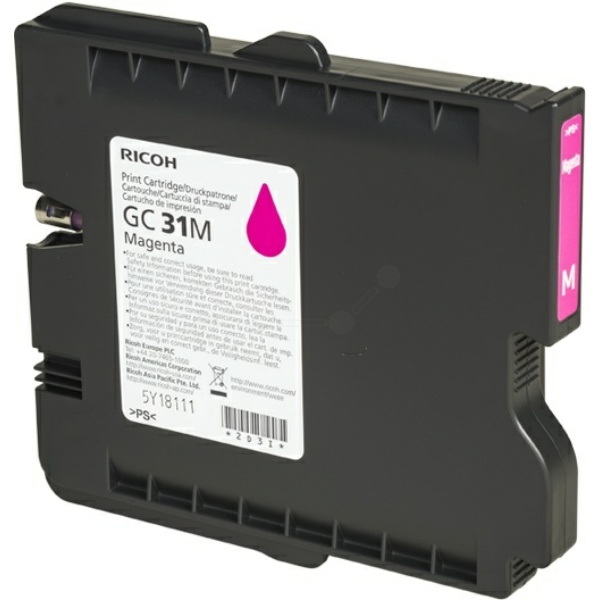 Ricoh 405690/GC-31M Gelkartusche magenta, 1.560 Seiten ISO/IEC 24711