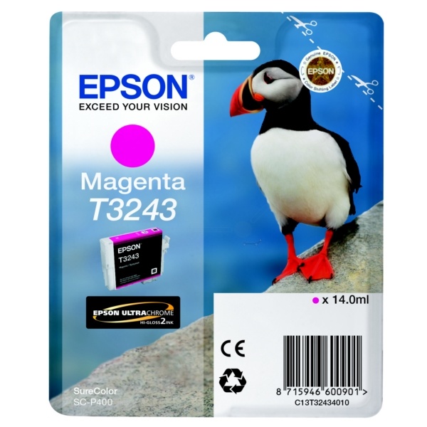 Epson C13T32434010/T3243 Tintenpatrone magenta, 980 Seiten 14ml