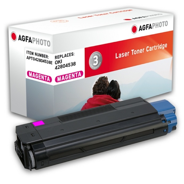 AgfaPhoto APTO42804538E Toner magenta, 3.000 Seiten 140 Gramm (ersetzt OKI 42804538)