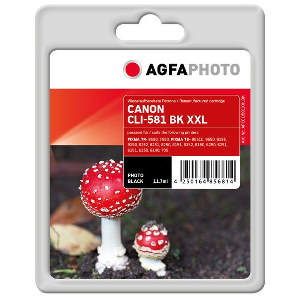 AgfaPhoto APCCLI581XXLBK Tintenpatrone schwarz, 795 Seiten 11ml (ersetzt Canon CLI-581BKXXL)