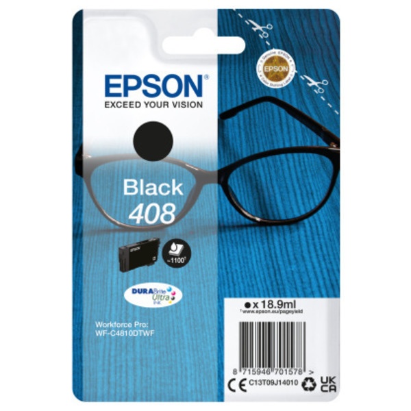 Epson C13T09J14010/408 Tintenpatrone schwarz, 1.100 Seiten ISO/IEC 24711 18.9ml